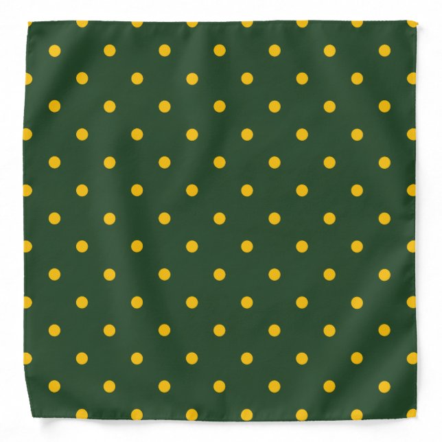 Small Polka Dots Pattern: Green & Yellow Bandana (Front)