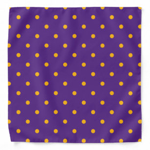 Small Polka Dots Pattern: Purple & Gold Bandana