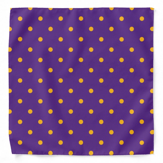 Small Polka Dots Pattern: Purple & Gold Bandana (Front)