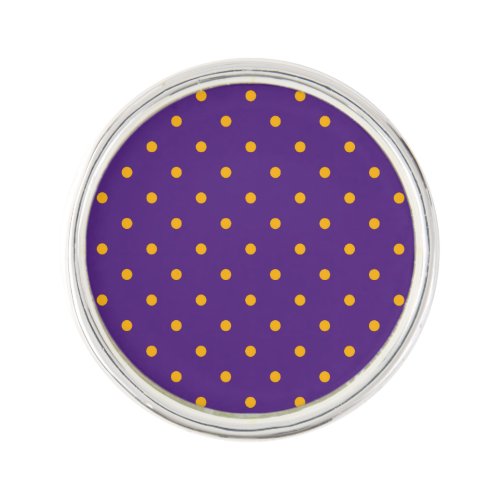 Small Polka Dots Pattern Purple  Gold Lapel Pin