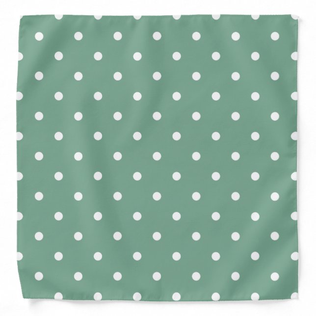 Small Polka Dots Pattern: Seafoam Green Bandana (Front)