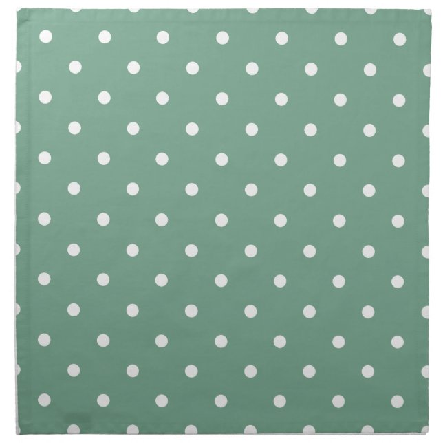 Small Polka Dots Pattern: Seafoam Green Cloth Napkin (Front)