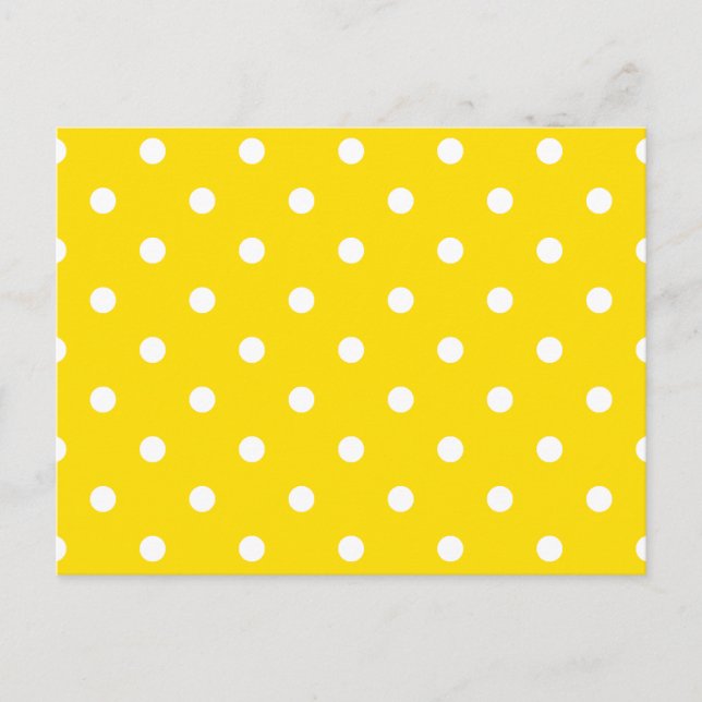 Small Polka Dots - White on Golden Yellow Postcard (Front)