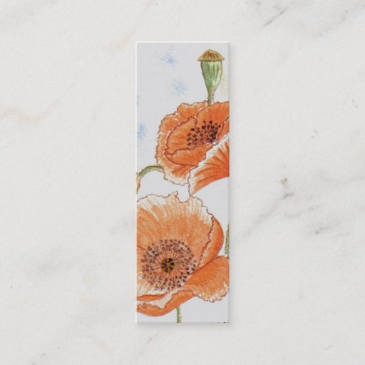 Customizable 'Small Poppies' Small Bookmark Business Card Template