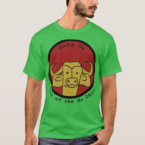 Small Portrait of a Gold Ox for Year of the Ox 202 T_Shirt