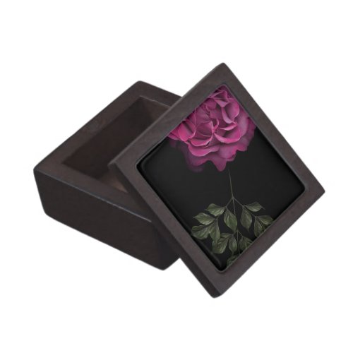 Small Prem Gift Box Purple Rose and Branch Scan Gift Box