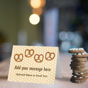 Small Pretzel Salty Snacks - Dotted - your text Card