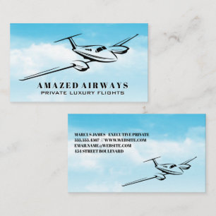 Small Private Plane in the Sky Business Card