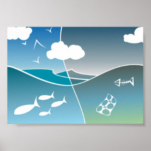 Small Pro-Ocean Anti-Littering Poster