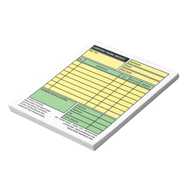 Small Professional Business Invoice/Quotation Notepad | Zazzle