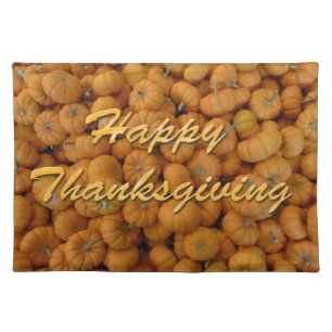 Small Pumpkins Happy Thanksgiving Place Mats