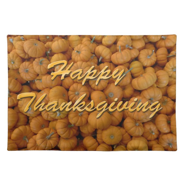 Small Pumpkins Happy Thanksgiving Place Mats (Front)