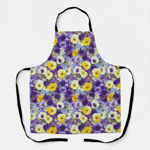 Small Purple and Yellow Pansies Apron