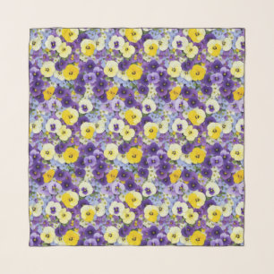 Small Purple and Yellow Pansies Scarf