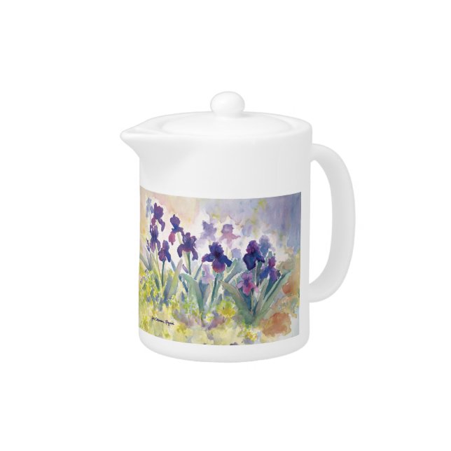 Small Purple Irises Teapot (Right)