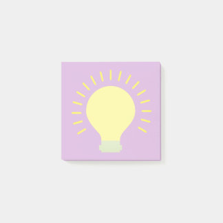 Small Purple Yellow Light Bulb Art 3x3 Sticky Mini Post-it Notes