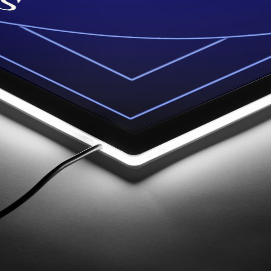 Small Rect. Fun Retro Home Cocktail Bar LED Sign (Corner)