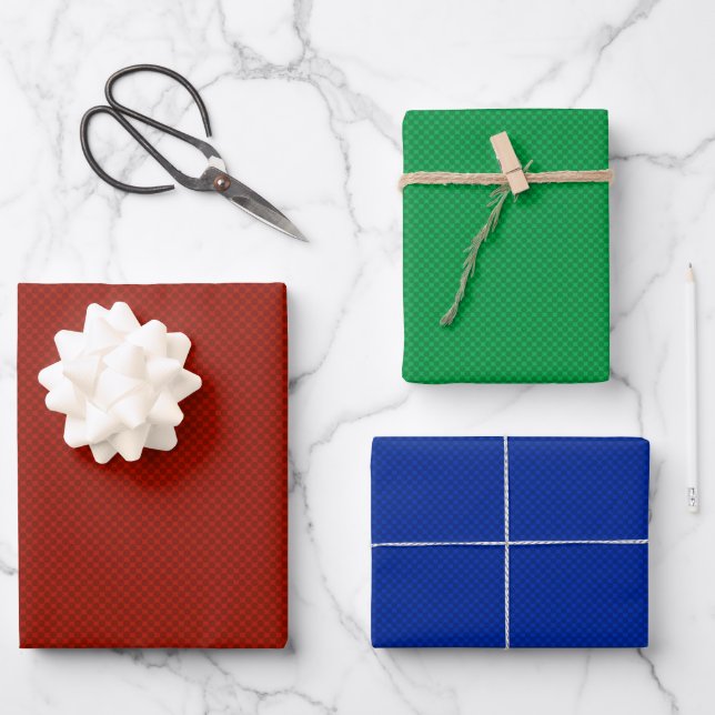 Small red, blue, geometric pattern. wrapping paper (Front)