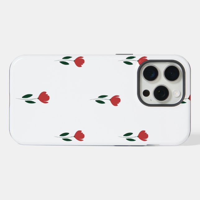 Small Red Flowers Pattern  iPhone Case (Back Horizontal)
