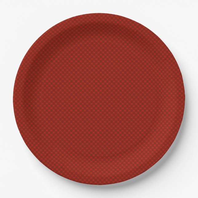 Small red geometric pattern paper plates (Front)
