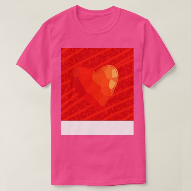 Small Red Heart on Red T-Shirt (Design Front)