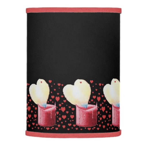 small red hearts candle with heart shaped flame lamp shade
