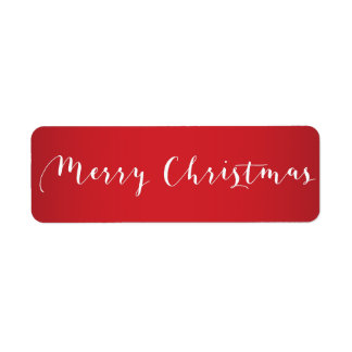 Small Red Merry Christmas Labels