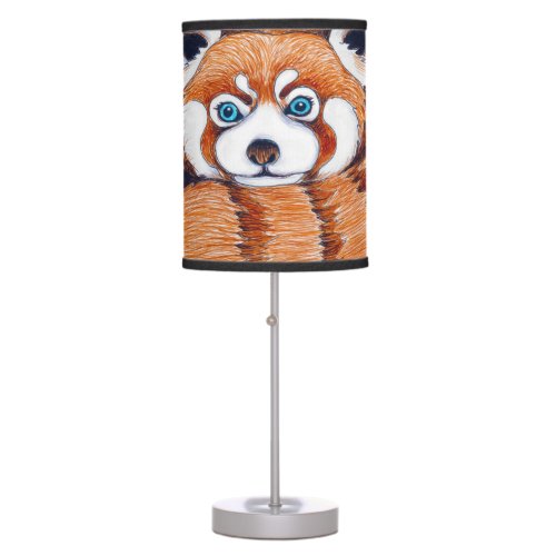 Small Red panda bear on tan Table Lamp