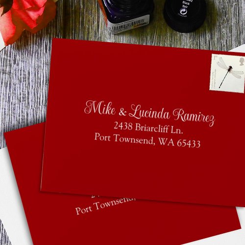 Small Red Pre_addressed Quinceanera RSVP Envelope