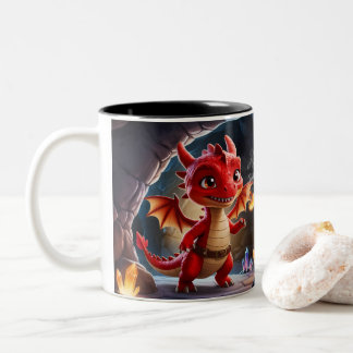 Small Red-Scaled Dragon Mug - Mythical Fantasy Dri