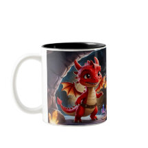 Small Red-Scaled Dragon Mug - Mythical Fantasy Dri