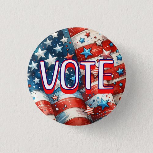 Small Red White and Blue Patriotic Vote  Button