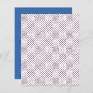 Small Red White Blue Grid Scrapbook Paper