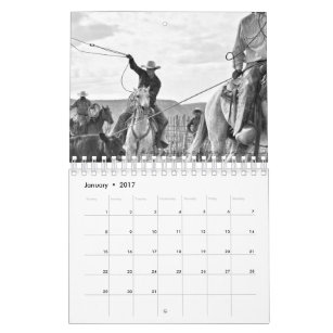 Small Rocking Lazy A Black And White 2017 Calendar