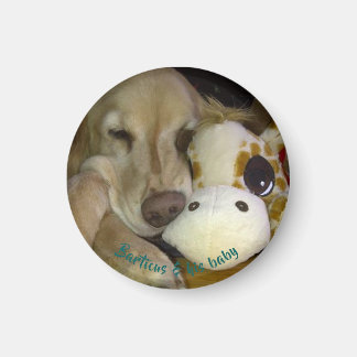 Small, Round Barticus and Giraffe Magnet