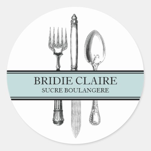 Small Round Elegant Cutlery Stickers