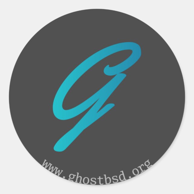 Small round GhostBSD.org sticker (Front)