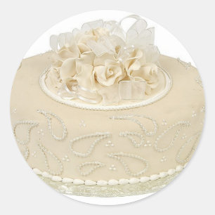 Small Round Wedding Cake Classic Round Sticker