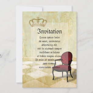 Small Royal Chair with Crown Invitation