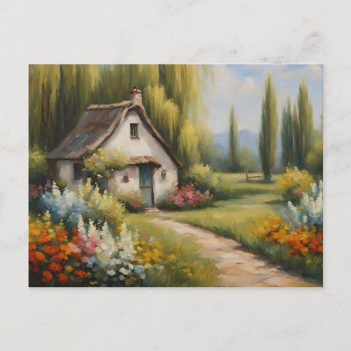 Small Rustic Summer Cottage Postcard