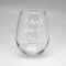 Small Sand Etched Clear Stemless Wine Glass