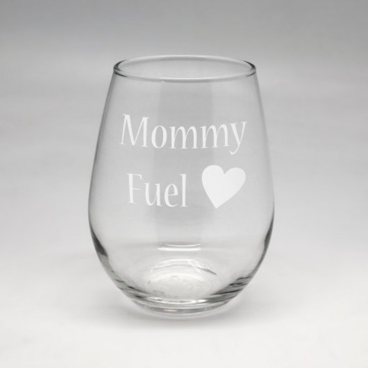 Small Sand Etched Clear Stemless Wine Glass (Front)