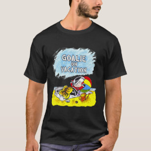 Small Saves Hockey Goalie On Vacation Humor Beach  T-Shirt