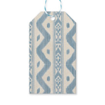 Small Scale Blue Ikat on Cream
