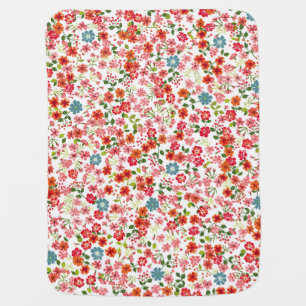 Small-scale flowers, calico style seamless backgro baby blanket