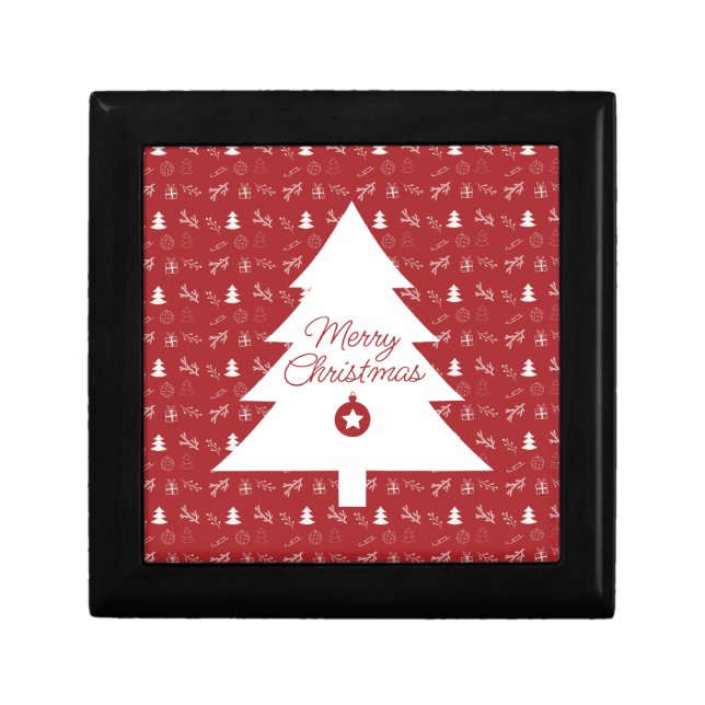 Small Scale Red & White Christmas Gift Box (Front)