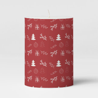 Small Scale Red & White Pillar Candle