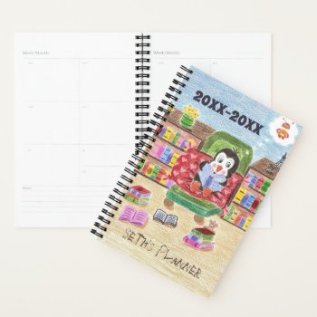 Small School Planner For Kids With Penguin by ArianeC at Zazzle
