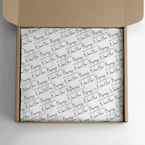 Small Script Business Name  Website Packaging  Tissue Paper