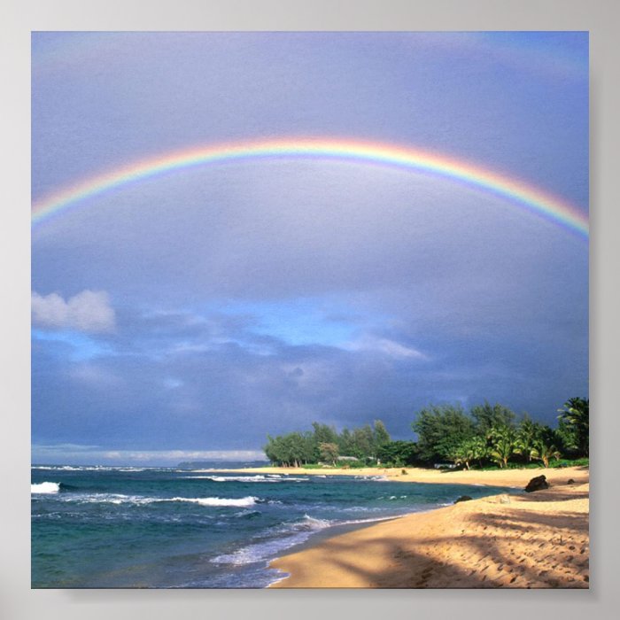 small seashore rainbow poster | Zazzle